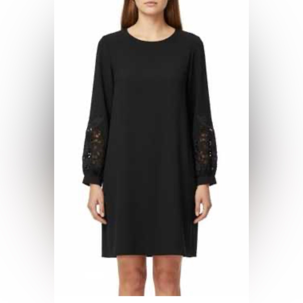 20” ptp Gabby Skye Black Dress with Lace puff Sleeves